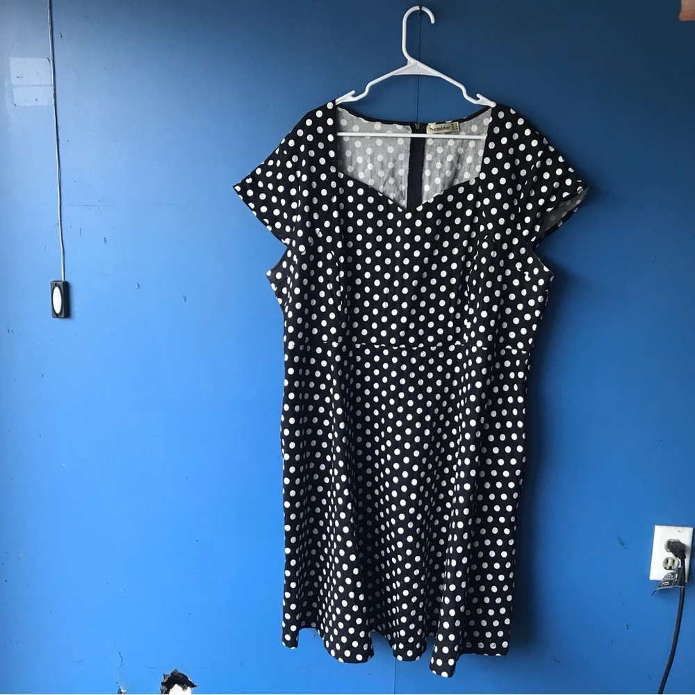 Nemidor Navy Polka Dot dress Size US26